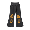 Follow the Boots (Vintage Washed Flared Fleece Pants)