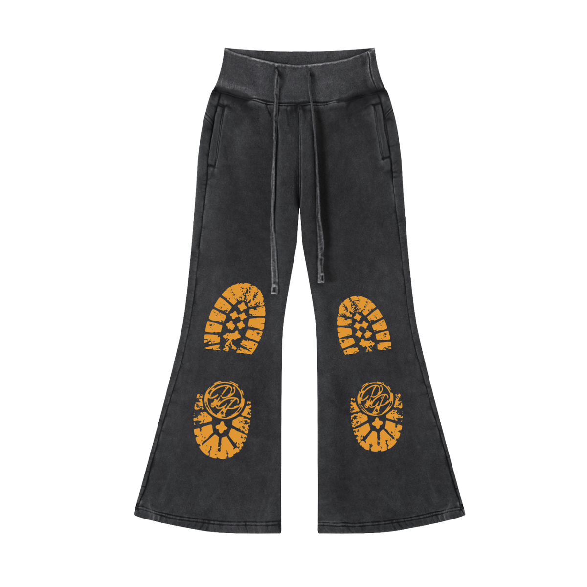 Follow the Boots (Vintage Washed Flared Fleece Pants)